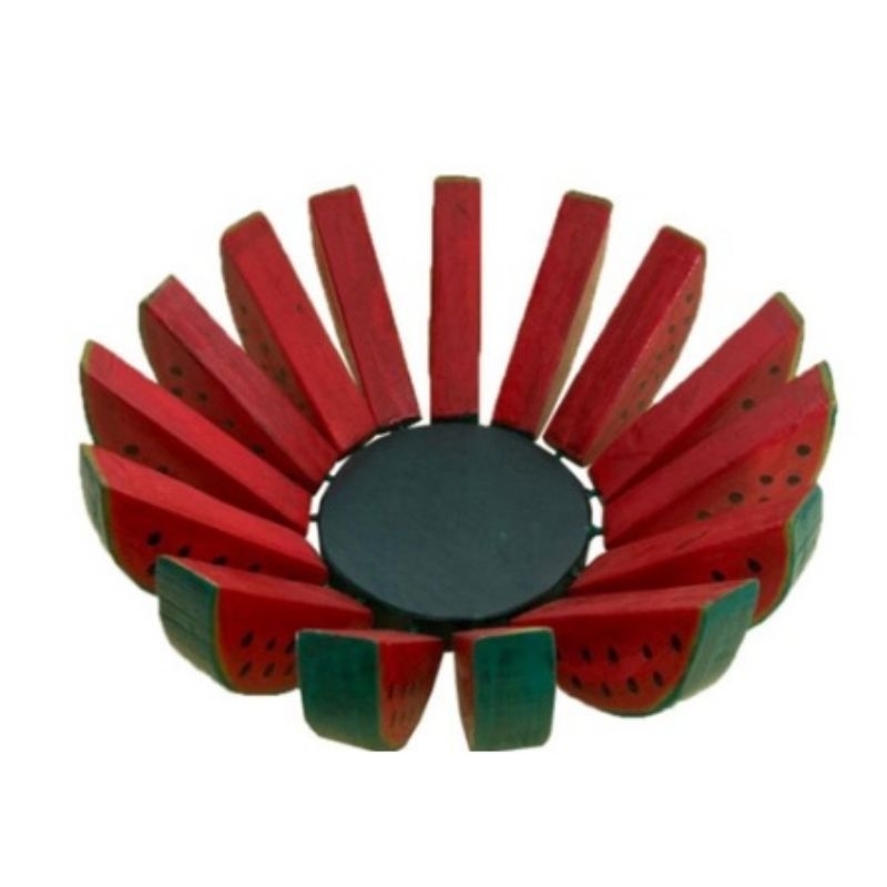 Fruteira De Mesa Artesanal Melancia Centro De Mesa Decorativa Madeira Decoração Rústica