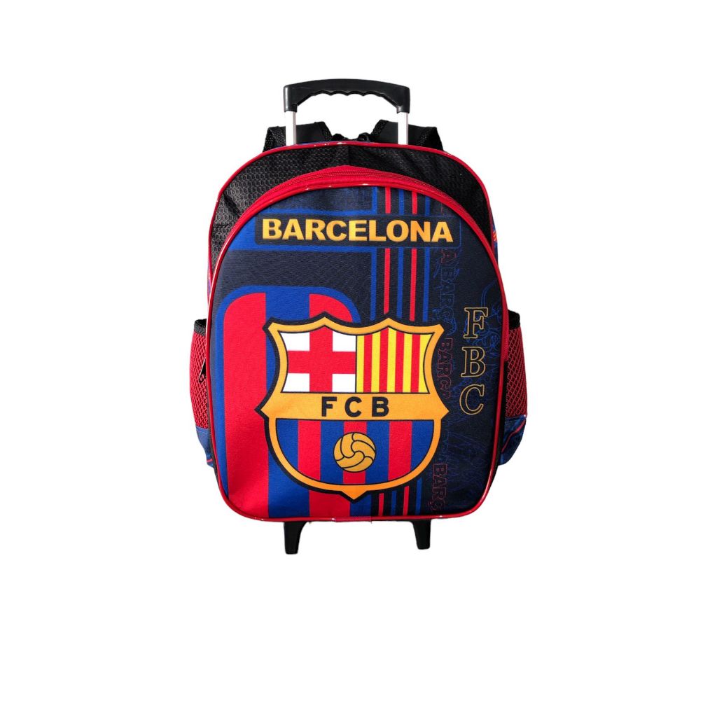 Mochila Escolar Barcelona Futebol Rodinhas Tam G Meninos