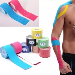 Fita Knesio Tape Bandagem adesiva funcional alivia a dor lesão atleta Tape Ortopedia Fisioterapia Rolo Adesivo