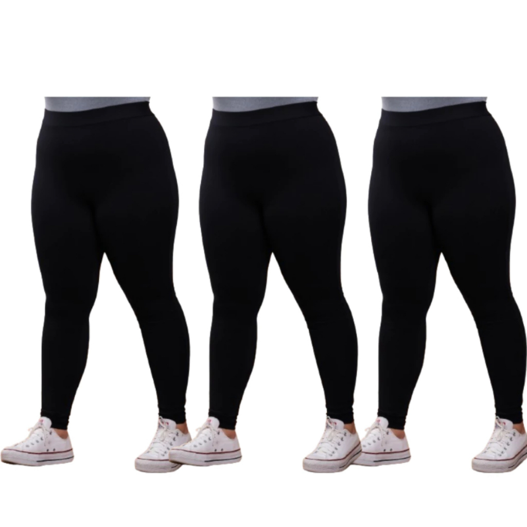 Calça Legging Plus Size Leg Suplex Grossa Zero Transparência Costura Reforçada Cintura Alta
