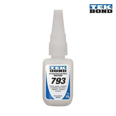 KIT COLA TEK BOND: 1 cola tek bond 793 20g + 1 fita dupla face de espuma tek bond 12mm X 1,5M