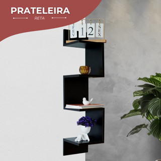 Prateleira De Canto Livros Nicho Branco Decoração Branca Preto em Oferta na Shopee