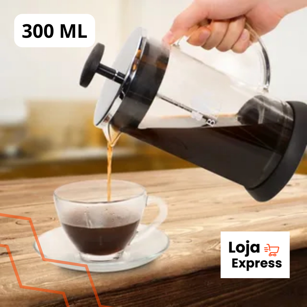 Cafeteira Francesa Prensa 300ml Vidro Cremeira Xícara Café Expresso Leite Chá Com Filtro Coador Capuccino Cremoso