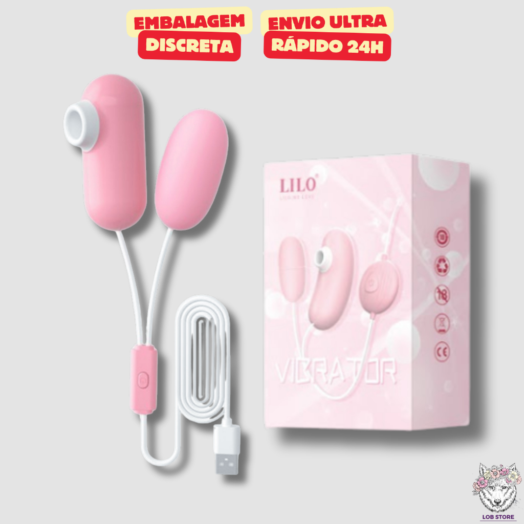 Vibrador Bullet Duplo Com Sugador e 12 Modos de Vibração Usb - Sex Shop em Oferta na Shopee