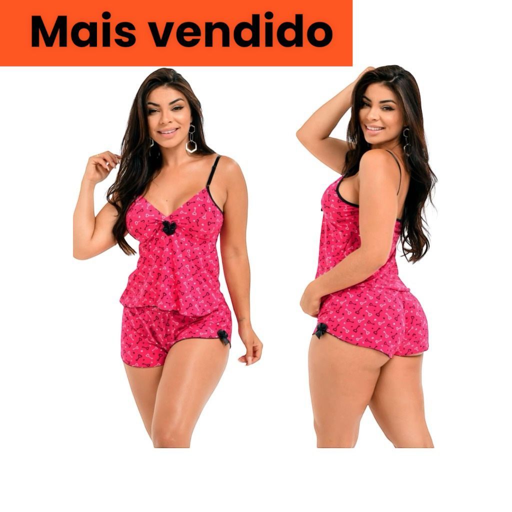 Kit 3 Pijamas Baby Doll Conjunto Para Dormir Feminino Qualidade Short Doll