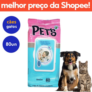 Lenços Toalhas Umedecidas Com 80 Para Cães E Gatos Pet Chalesco em Oferta na Shopee