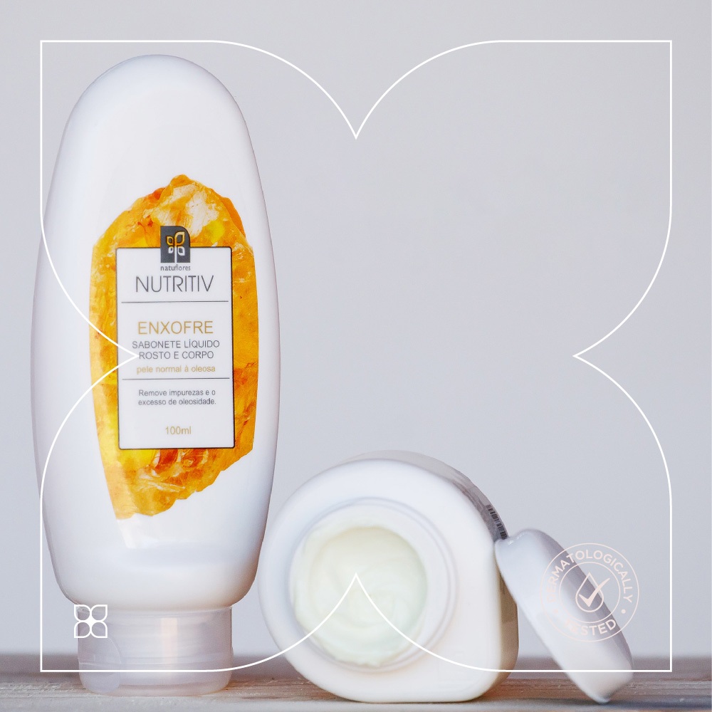 Detalhes do Kit 2x Nutritiv Sabonete Líquido com Enxofre 100ml para Rosto e Corpo Natuflores