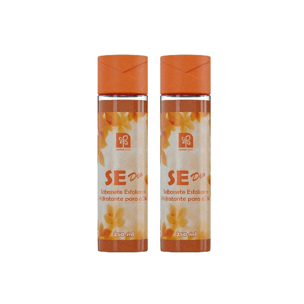 Kit 2x Se Dia Sabonete Esfoliante Hidratante para o Dia 250ml para Rosto e Corpo Natuflores