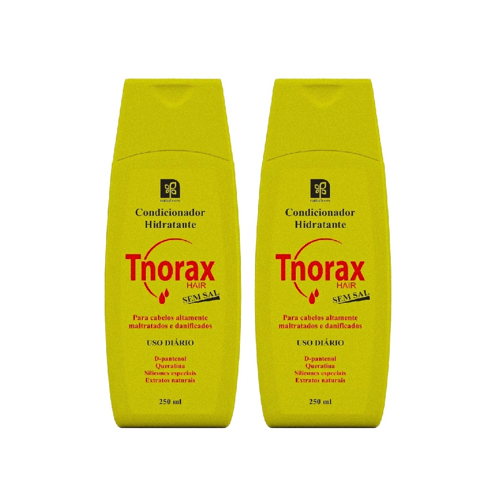 Kit 2x Tnorax Hair Condicionador Sem Sal 250ml para Cabelos Danificados Natuflores em Oferta na Shopee