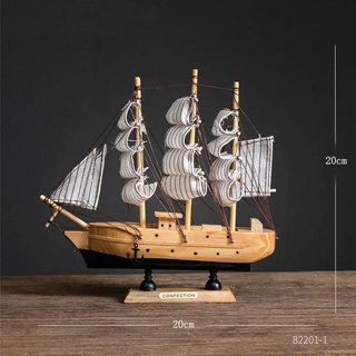 Veleiro Modelo De Madeira Decoração Estilo Mediterrâneo Acessórios De Náutica De Sala De Estar Artesanato De em Oferta na Shopee