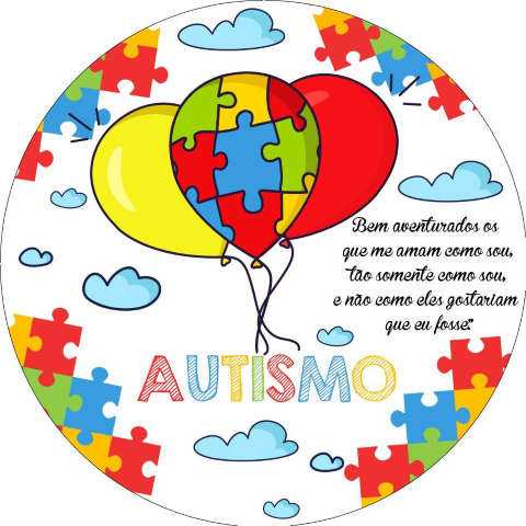 Painel Festa Infantil Redondo Temático Autismo. Bexigas, Quebra-Cabeça + Arco, Suporte incluso. Fazemos personalizado com qualquer tema. Confeccionado em Lona fosca, impressão de alta resolução. cenário Circular p/ Decoração