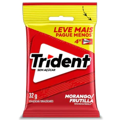 Chiclete Trident Morango - Goma De Mascar - Pct de 32g