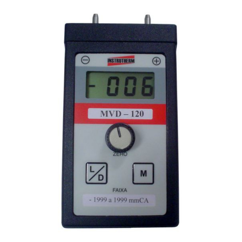 Mano Vacuômetro Digital Escala 1999 A 1999 Mmca 3 Leituras Segundo Zero Mvd-120 Portátil Instrutherm