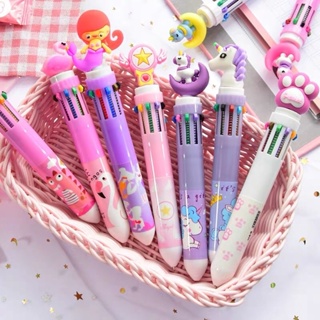 Caneta Esferográfica Retrátil 10 em 1 Várias Cores fofas em Oferta na Shopee