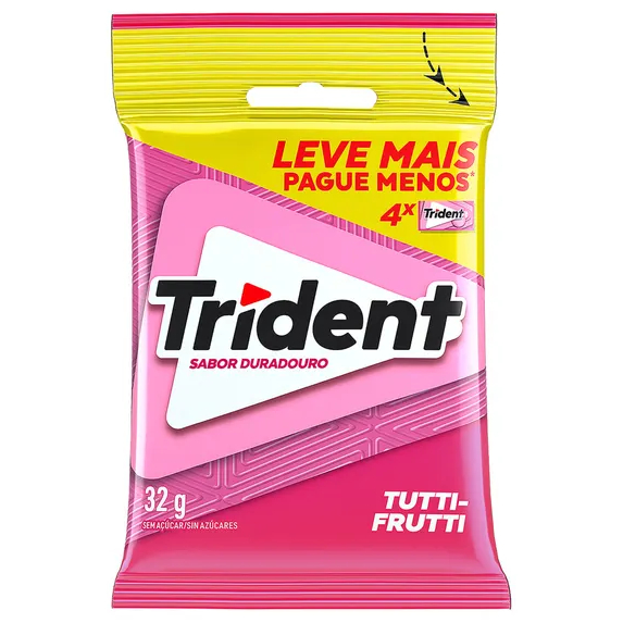 Chiclete Trident Tutti Frutti - Goma De Mascar - Pct de 32g