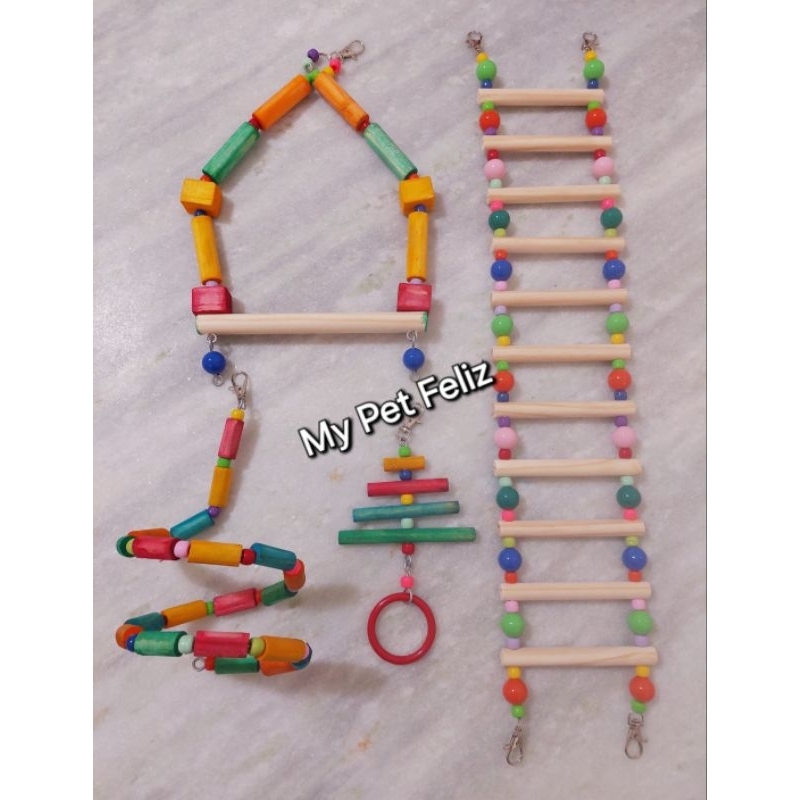 brinquedo para calopsita - brinquedo para ring neck - brinquedo periquito - brinquedo para viveiros de calopsita- kit6 colorido