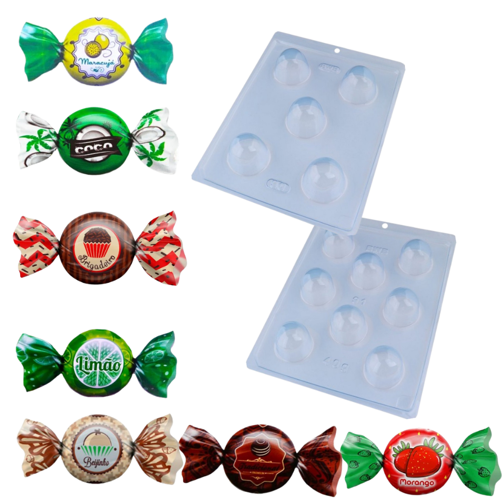 Kit Para Trufas 2 Formas 91 + 2 Formas 90 + 100 Embalagens Para Trufas sabores Sortido em Oferta na Shopee