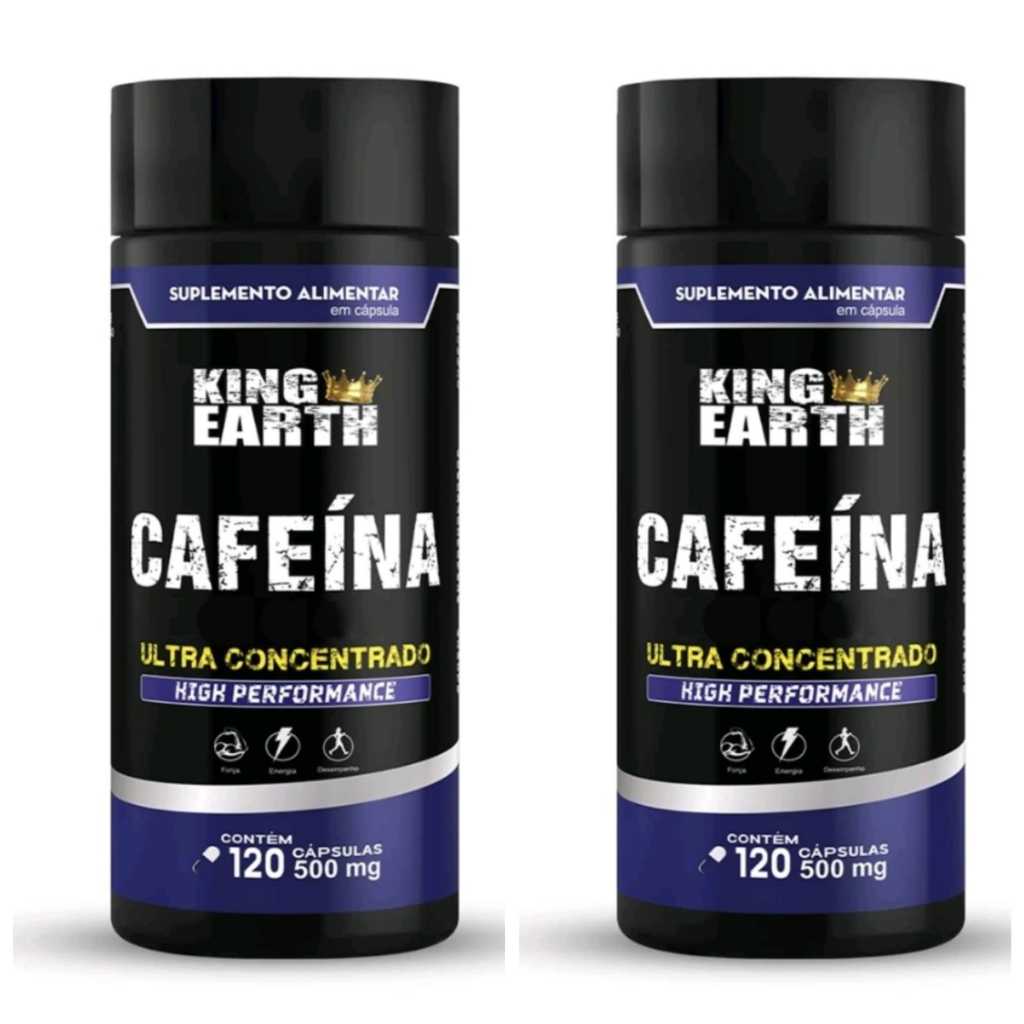 Kit 02 Cafeína king Earth 120caps em Oferta na Shopee