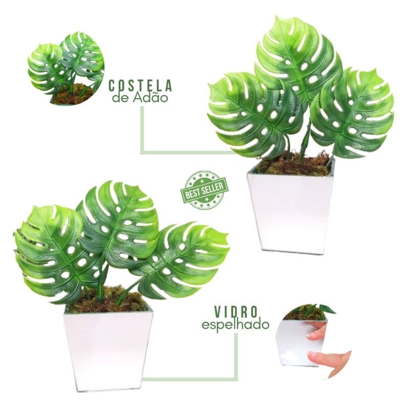 Vasinho com Costela de Adão artificial espelhado