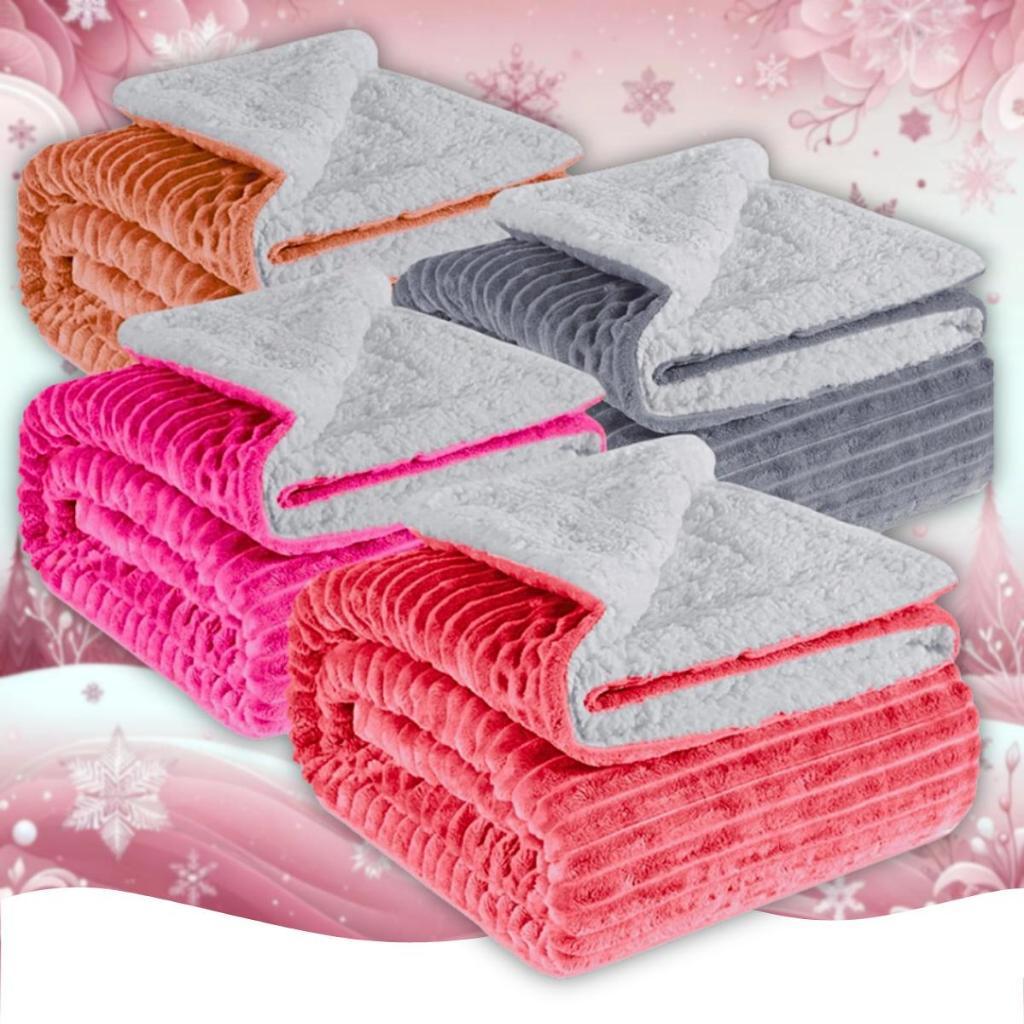 Cobertor Sherpa Casal Grossa 2,20x1,80 Quentinha Coberta Varias Cores