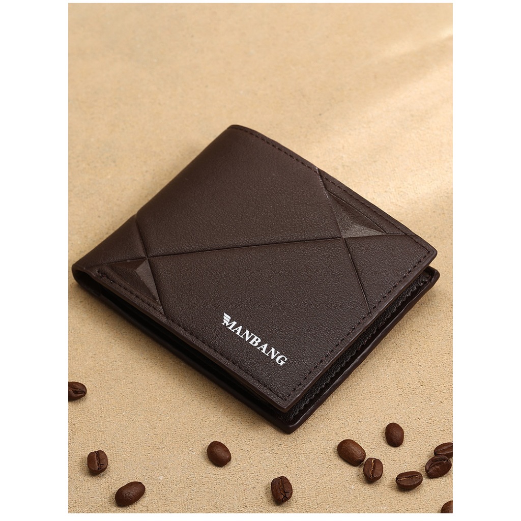 Carteira Manbang em Couro - Luxo Desenho Do Tecido em 3D