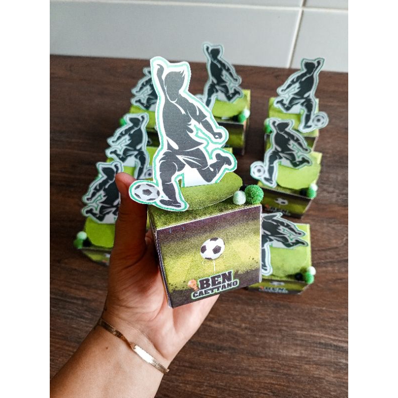 10 Caixinhas Cubo 3D Personalizado, Futebol, lembrancinhas de aniversário.