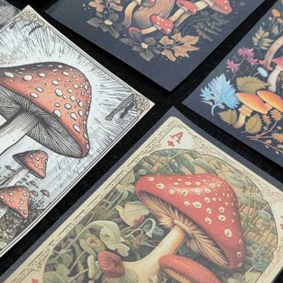 40pçs cogumelos - kit vintage - scrapbook - colagem - journal em Oferta na Shopee