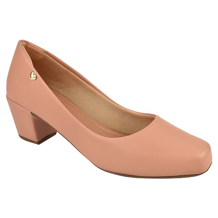 Scarpin Feminina Salto Grosso Baixo Confortável