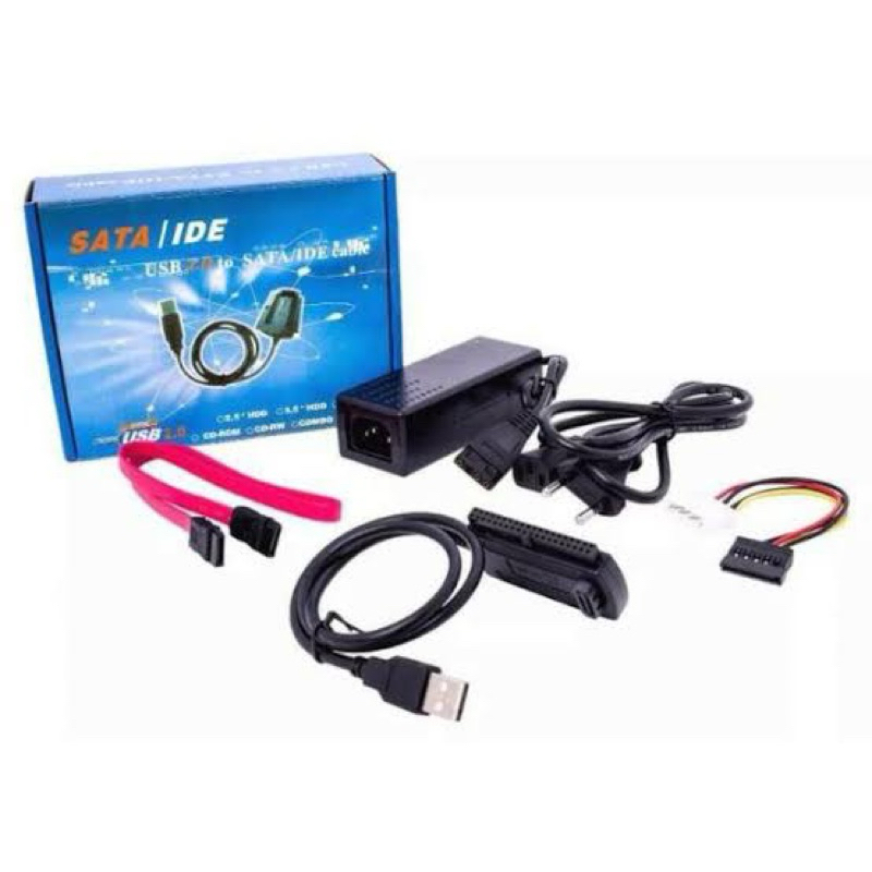 CONVERSOR USB 2.0 HD  P/ IDE SATA FONTE 3 EM 1 em Oferta na Shopee