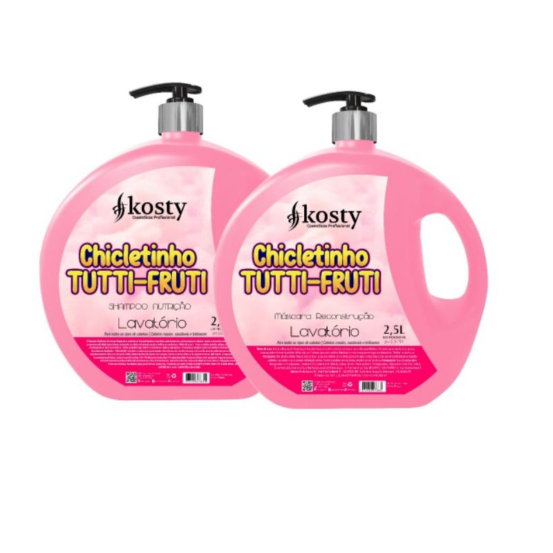 kit completo chicletinho Tutti fruti shampoo e máscara 2.5l kosty