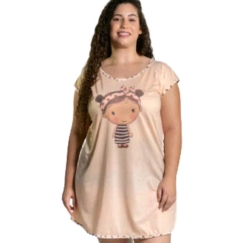 Camisola Malha, XGG,Plus Size,Camisetão Plus.