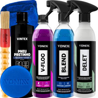V-Floc Shampoo Concentrado Blend Spray Cera Vitrificadora Delet Pneu Pretinho em Oferta na Shopee
