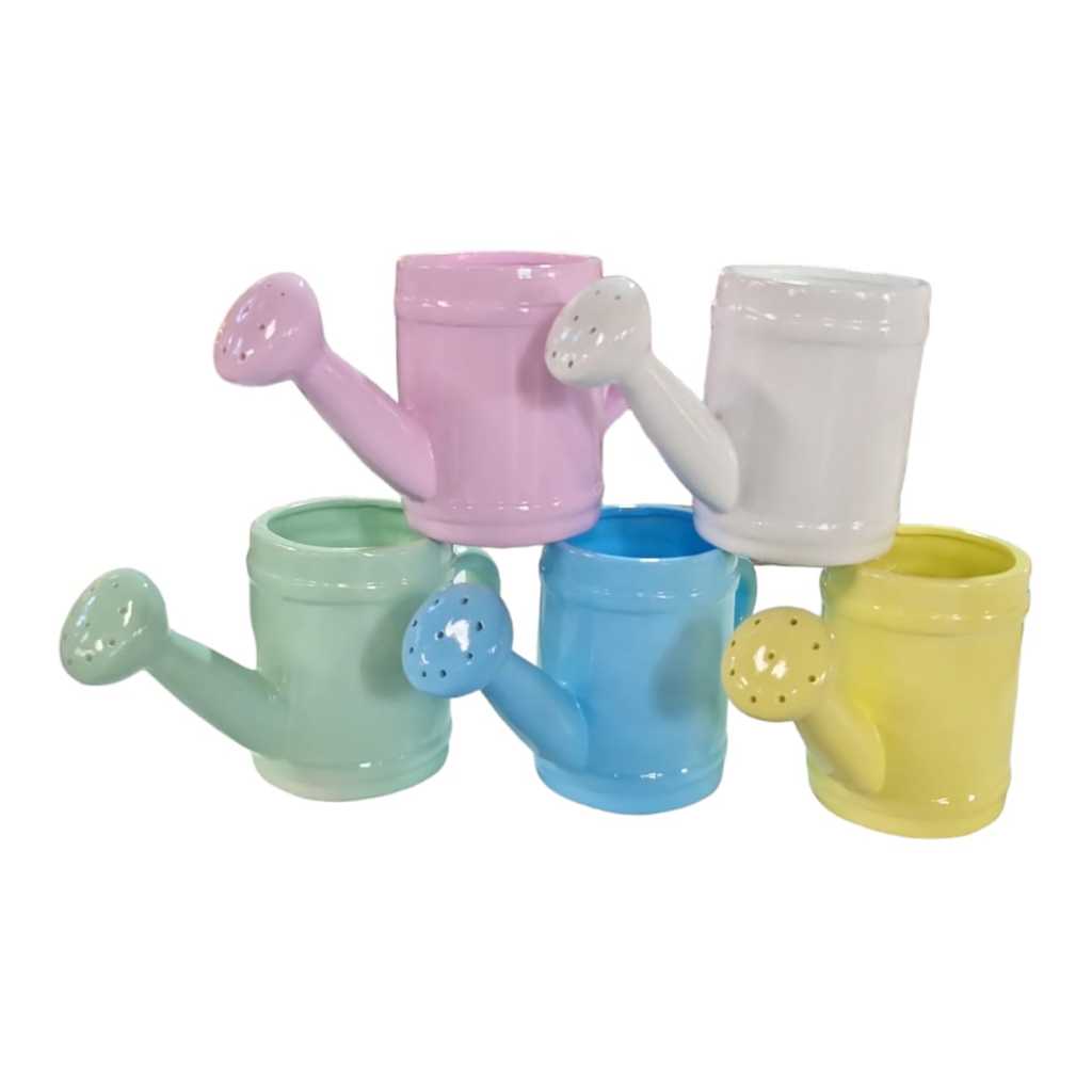 KIT 2 REGADOR EM CÊRAMICA PARA FLOR ARTIFICIAL OU PIRULITEIRO PARA FESTA INFANTIL em Oferta na Shopee