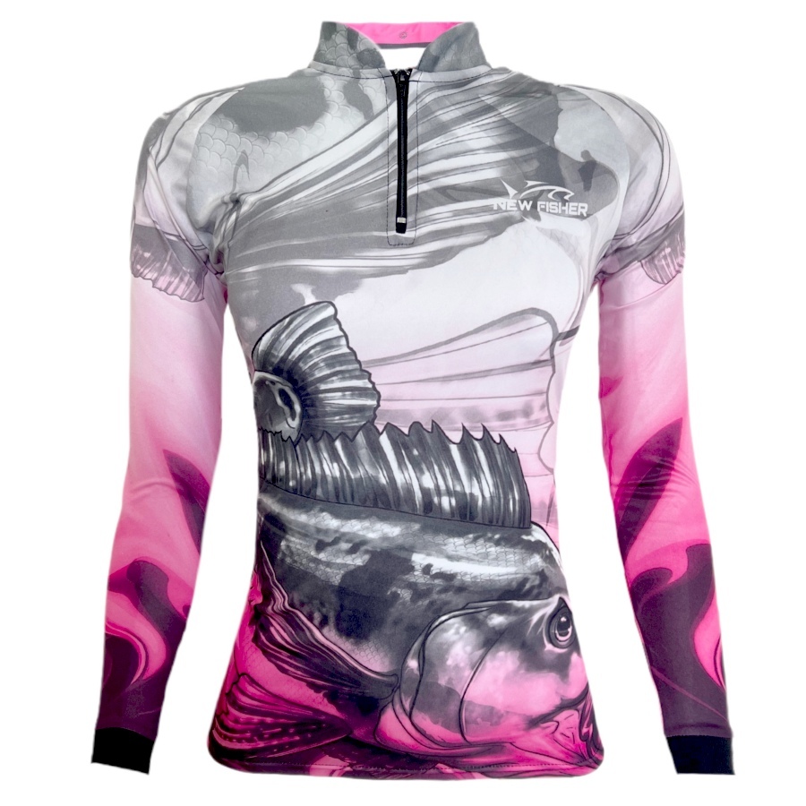 NF27F - Camisa Camiseta Blusa de Pesca Feminina New Fisher Tucunaré - com proteção UV em Oferta na Shopee
