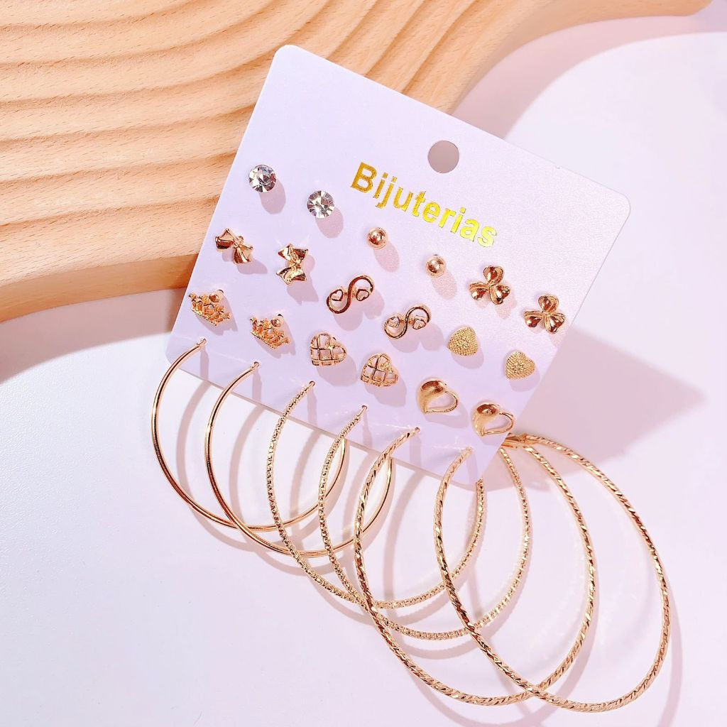 12 Pares De Brincos E Acessórios Criativos Simples Moderno Exagerada Moda