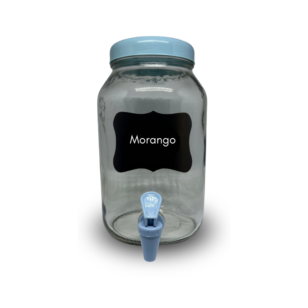 Dispenser  Suqueira para Chá Kombucha ou Chopeira Vidro 3 Litros com Torneira e Tampa / Lousa  e Caneta