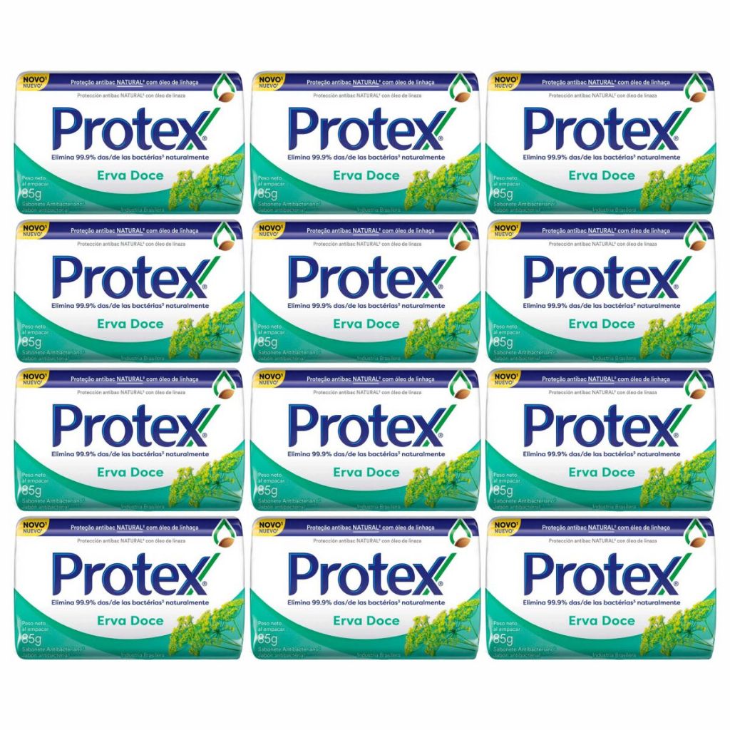 Kit 12 Sabonetes em Barra Protex Erva Doce 85g em Oferta na Shopee