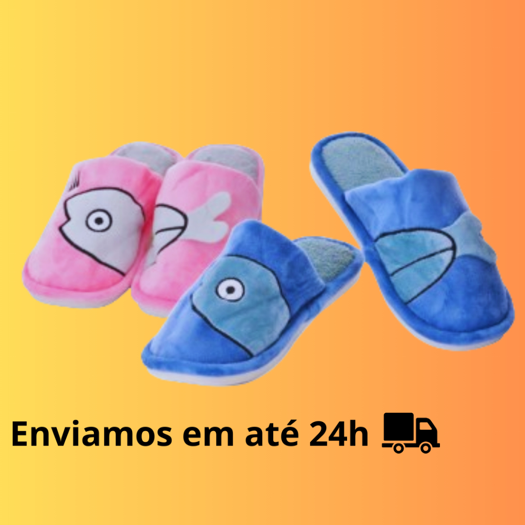 Pantufa Peluciada Fish | Tamanho 36 ao 40