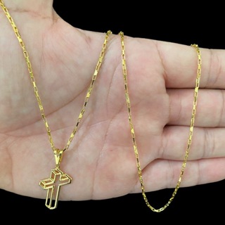 Colar masculino Veneziana 1,5 mm pingente de cruz Banhados a prata 925 ouro 18k Liga De Moeda Antiga em Oferta na Shopee