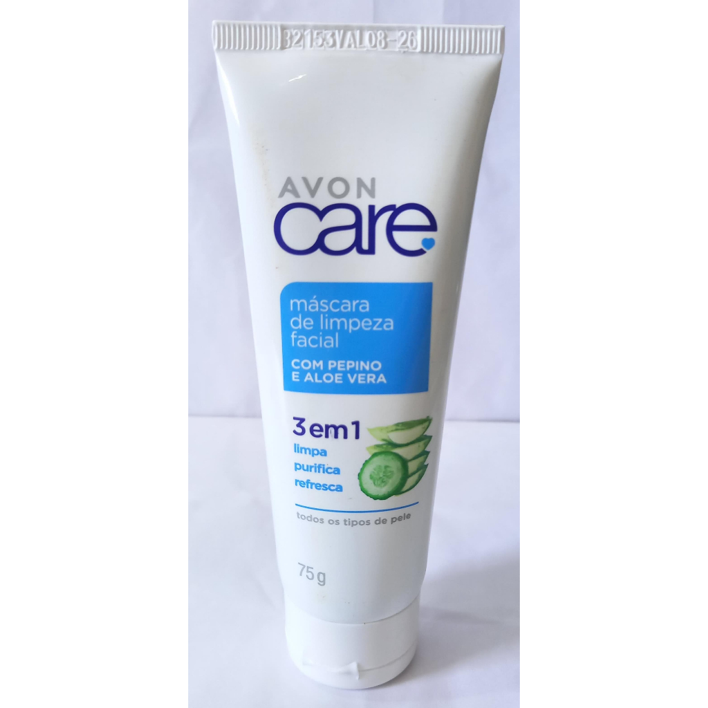 Mascara de Limpeza facial com pepino e aloe vera AVon Care 3 em 1 de 75g