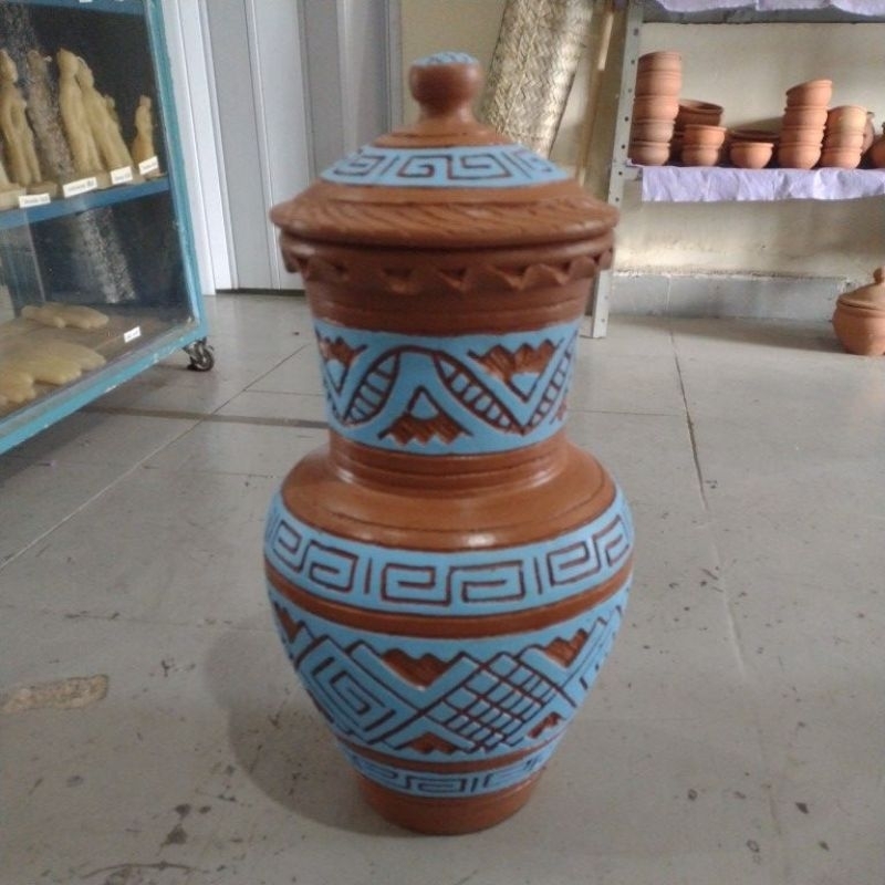 Quartilhão Cerâmica Marajoara 40 cm Azul Claro