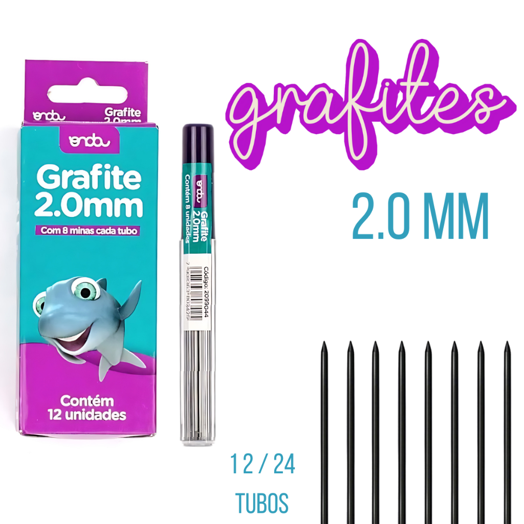 Grafite 2.0 Mm  Caixa  12 / 24 Tubos em Oferta na Shopee