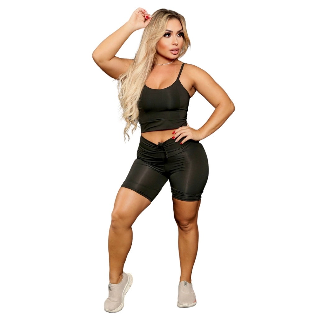 Conjunto Fitness Suplex Premium Top e Short Leve