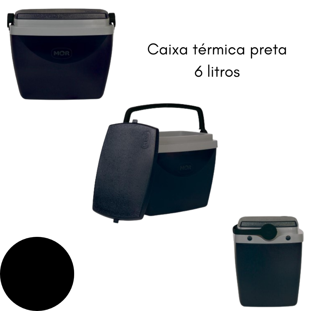 Caixa Térmica Pequena 8 Latas 350ml Praia Camping Leve preta