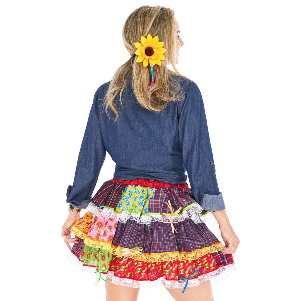 Saia Adulto Festa Junina Super Luxo Rica em Detalhes Dançar Quadrilha