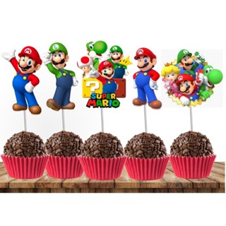 Tags Toppers para docinhos Super Mario em Oferta na Shopee