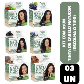 Kit com 03un Tintura de Cabelo Natucor (Escolha a cor) em Oferta na Shopee