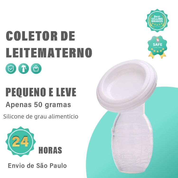 Copo manual extrator coletor de leite materno silicone