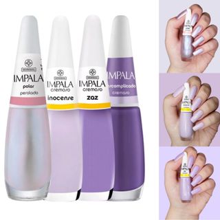 Impala - KIT 4 ESMALTES - TONS LILÁS E ROXO em Oferta na Shopee