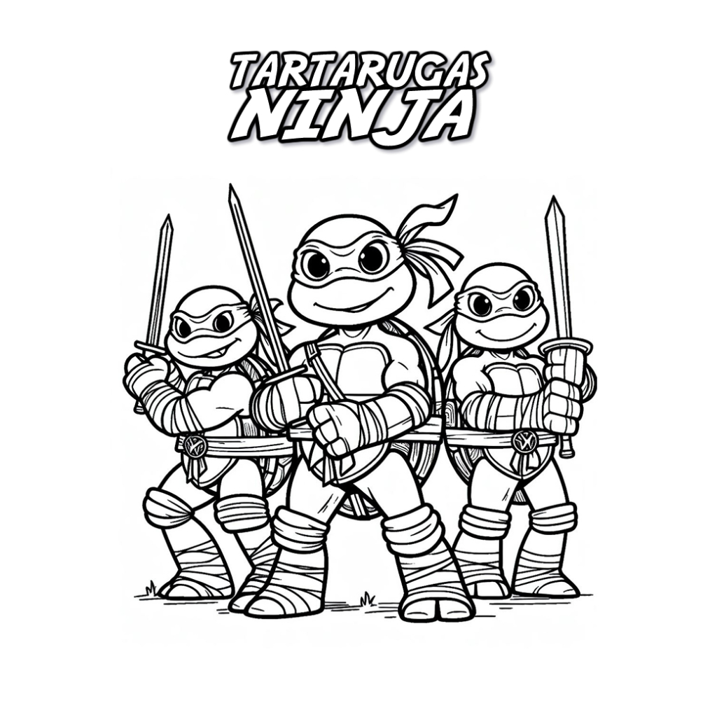 50 Desenhos Tartarugas Ninja para Colorir Pintar Lindos Desenhos